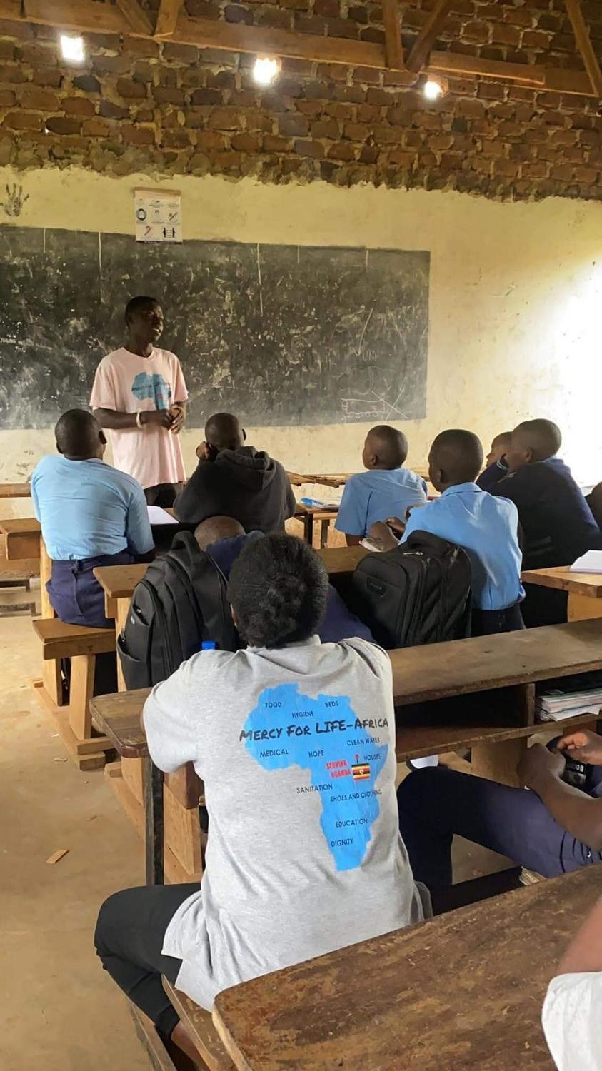 Pupils of Mercy School in a classroom in Makindye